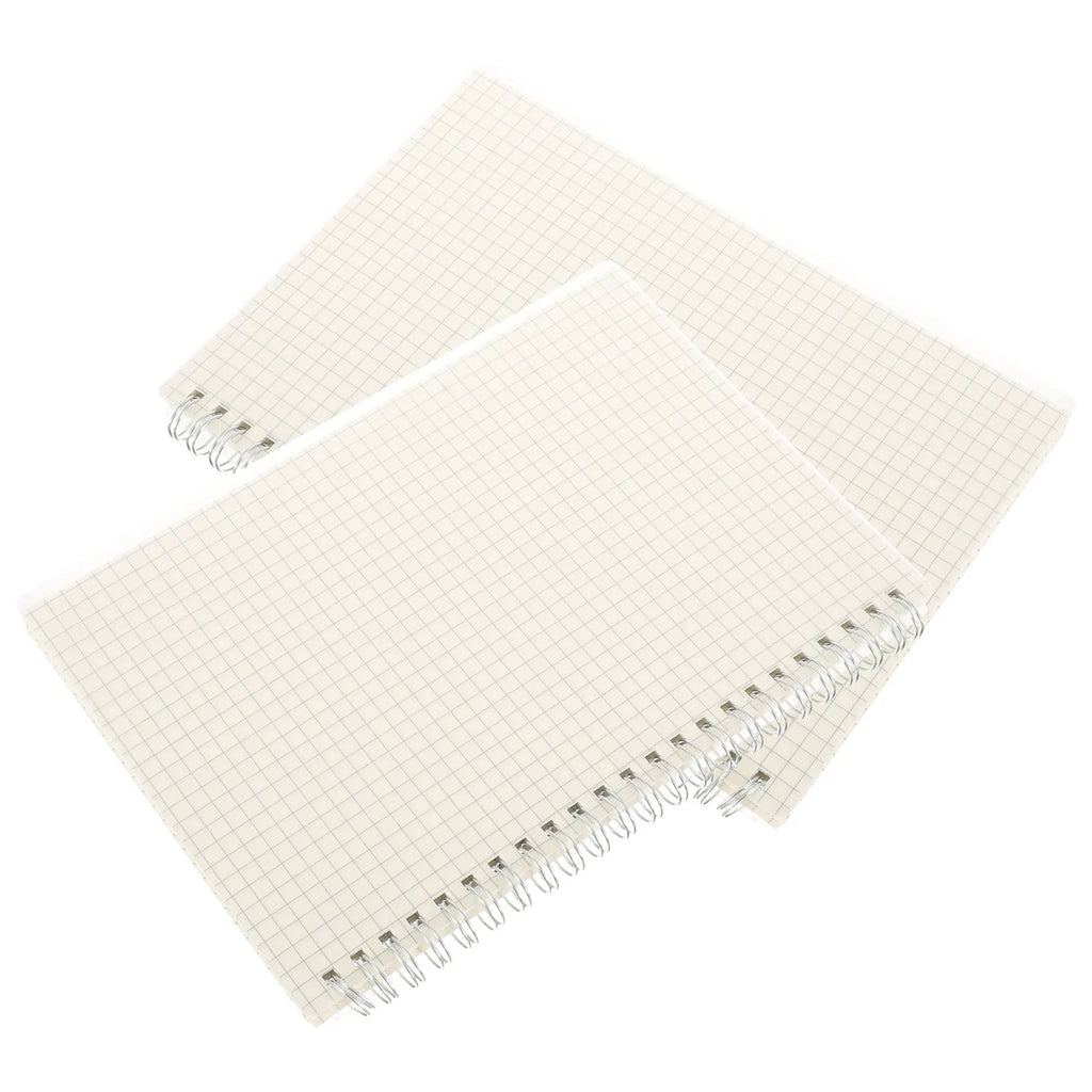 2Pcs Spiral Math Notebooks Graph Note Pads for School Office Daily Planner Journal Math Notepad Students Coil Notepad
