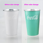 470ml Portable Aluminum Mug-CocaCola Cups ColorChanges When Cool Perfect for Cold Sensation Outdoor Camping Beer Cold DrinksCup