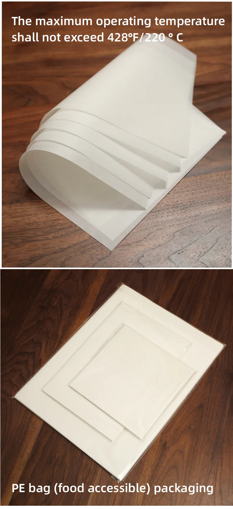 Parchment Paper Baking Paper Non-Stick Precut Square 4” to 12” Baking Sheets Oven Grilling Air Fryer Steaming Bread Cake Cookie