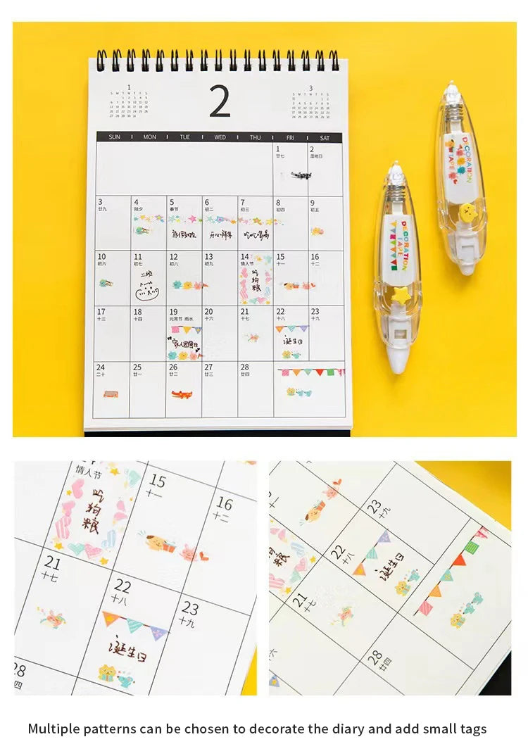 1pc Cute Kawaii Mechanical Design Correction Tape - Perfect for Decorating Diaries and School Supplies