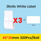 3/5/10 Rolls NiiMbot B21 B1 Label Printer Paper Roll Waterproof Anti-Oil Tear-Resistant Price Tag Pure White Sticker Papers