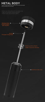 MUVNA 3-Speed Electric Milk Frother,Stainless Steel Handheld Coffee Mixer|Milk Beater&Foamer for Cappuccino/Latte Barista Tool