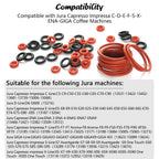 50PCS Silicone O-Ring Seals Maintenance Set Compatible With Jura C D E F S X ENA GIGA Series Coffee Machines