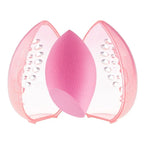 Empty Makeup Sponge Storage Box Plastic Egg Shaped Cosmetic Puff Organizer Rack Portable Makeup Blender Holder Stand Drying Box
