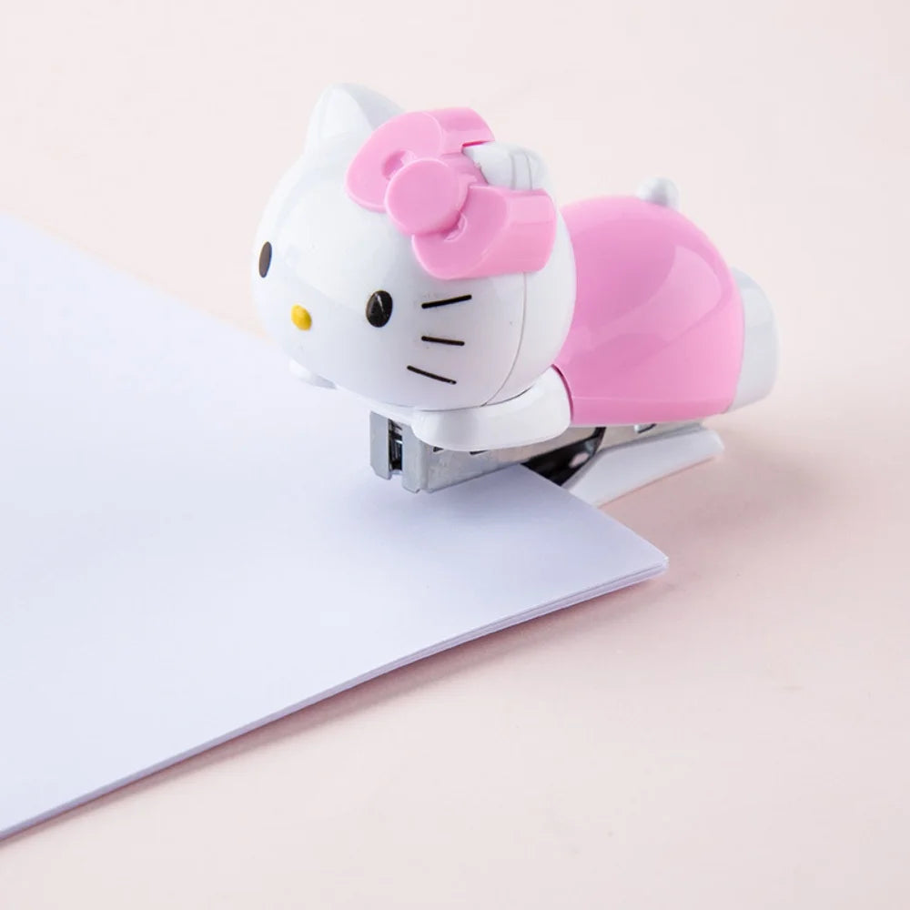 Genuine Sanrio Hello Kitty Stapler Set with Staples Bookbinding Machine Creative Stationery Gift for Women School Office