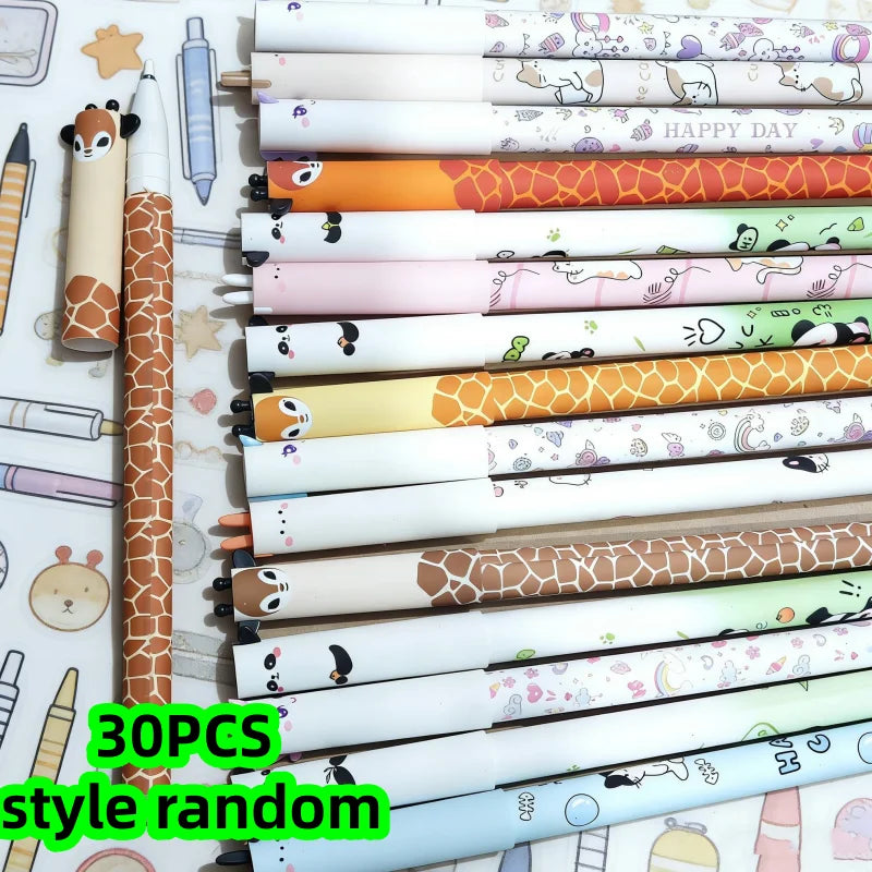 10-Pack of Erasable Pens with Random Designs, Blue Ink, Cute Bear Erasable Pens, Animal Erasable Gel Pens, Cartoon-Themed Erasable Pens for Students, Thermal Erasable Pens, Stationery with Smooth Writing