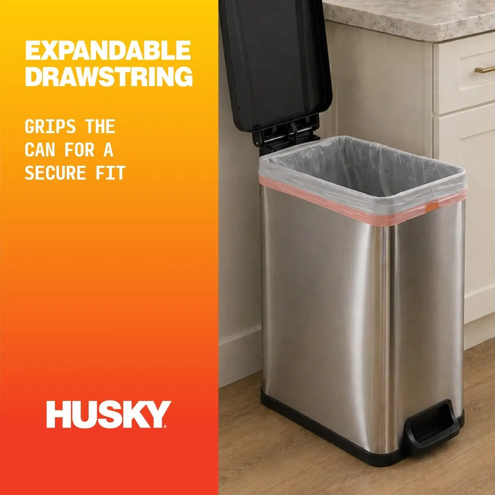 13 Gallon Tall Kitchen Drawstring Bags, 120 Bags, Strong Trash Bags for Wastebasket, Heavy Duty Garbage Bags for Home, Office, Kitchen Can Liners
