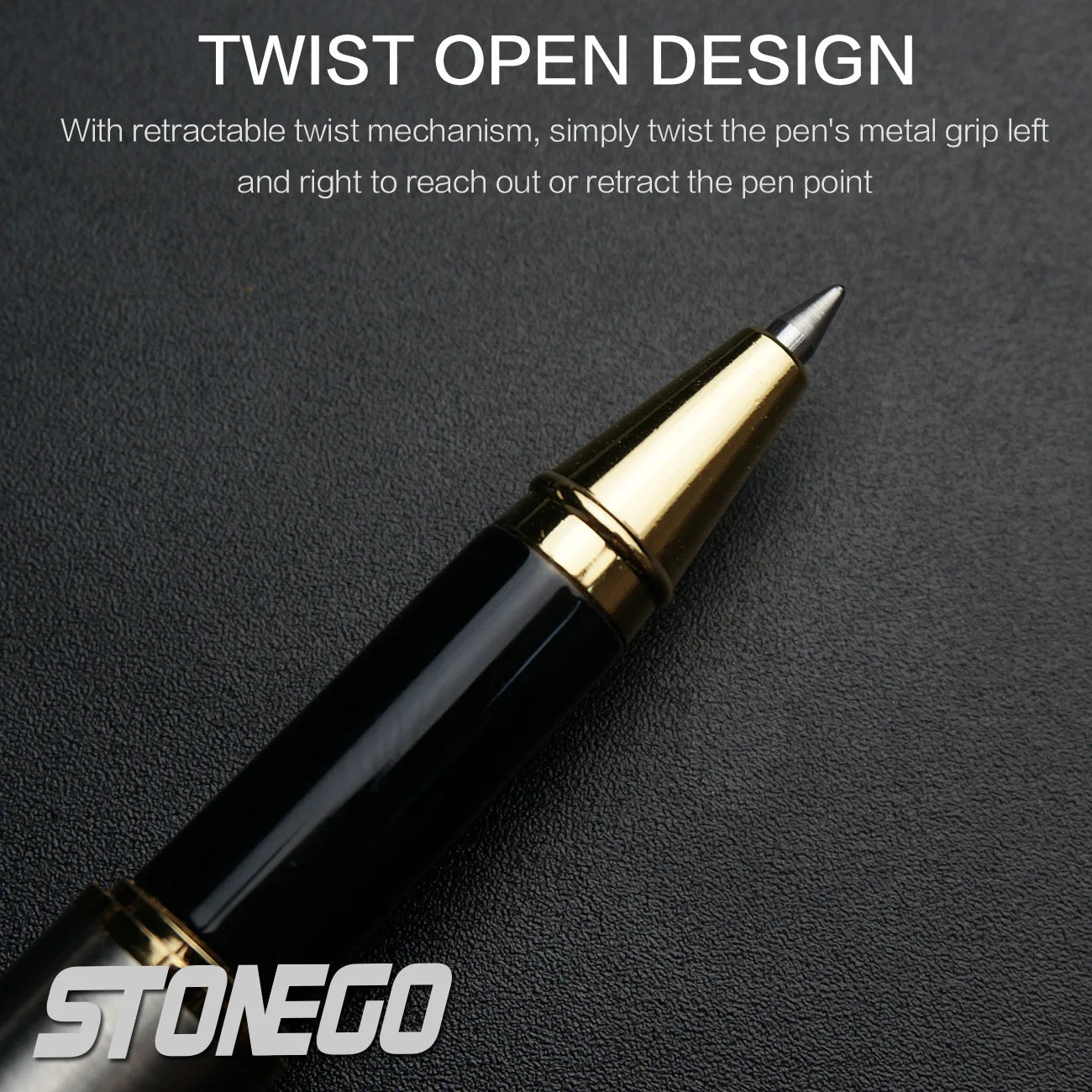 STONEGOP remium Ballpoint Pen Retractable Lacquer Rollerball Pen Smooth Writing Roller Ball Pen Elegant Executive Signature Pen