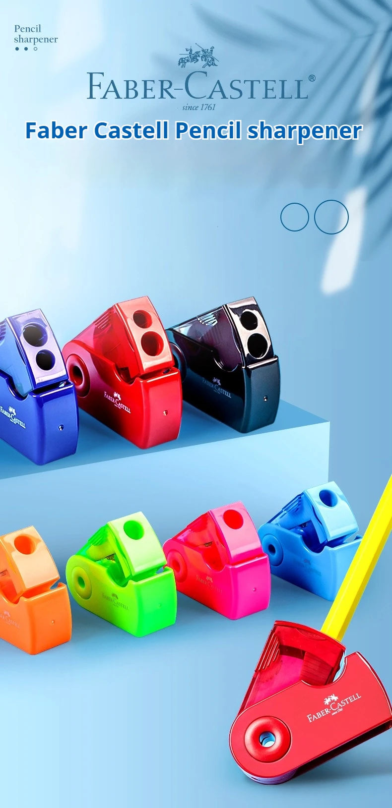 1Pc Faber Castell Double Pencil Sharpener Creative Single Hole Double Hole Pen Knife School Office Supplies Student Stationery