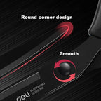 1/2pcs Deli Black Blade Scissors Stationery 180mm 7 Inch Stainless Steel Anti-Rust Sharp Office Home School Craft Cutting Tool