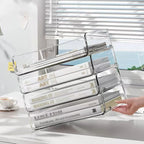Desktop File Organizer Stackable Storage Tray Clear Paper Rack Stationery Box Transparent Holder Home Office Magazine Book Shelf