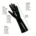 Transparent Tone Latex Short Gloves Stretchy Natural Rubber Full Finger Gloves