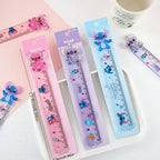 Disney Stitch Multi-functional Drawing Tools, Student Stationery Measuring Supplies, Cartoon Measuring Ruler, Folding Ruler
