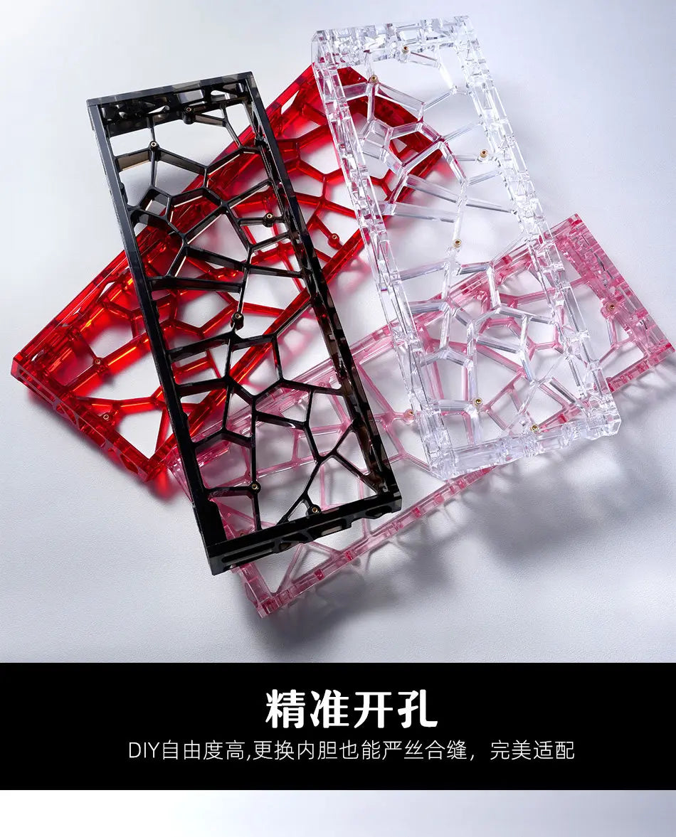 GH60/Wooting60/MAD60 Hollow Transparent Keyboard Shell 60% Keys Layout Keyboard Case for PC Accessory Customized Keyboard Shell