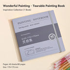 40sheet Tearable Drawing Notebook Sketchbook Handbook 250gsm Paper Mini Book for Watercolor Acrylic Marker Pen Gouache