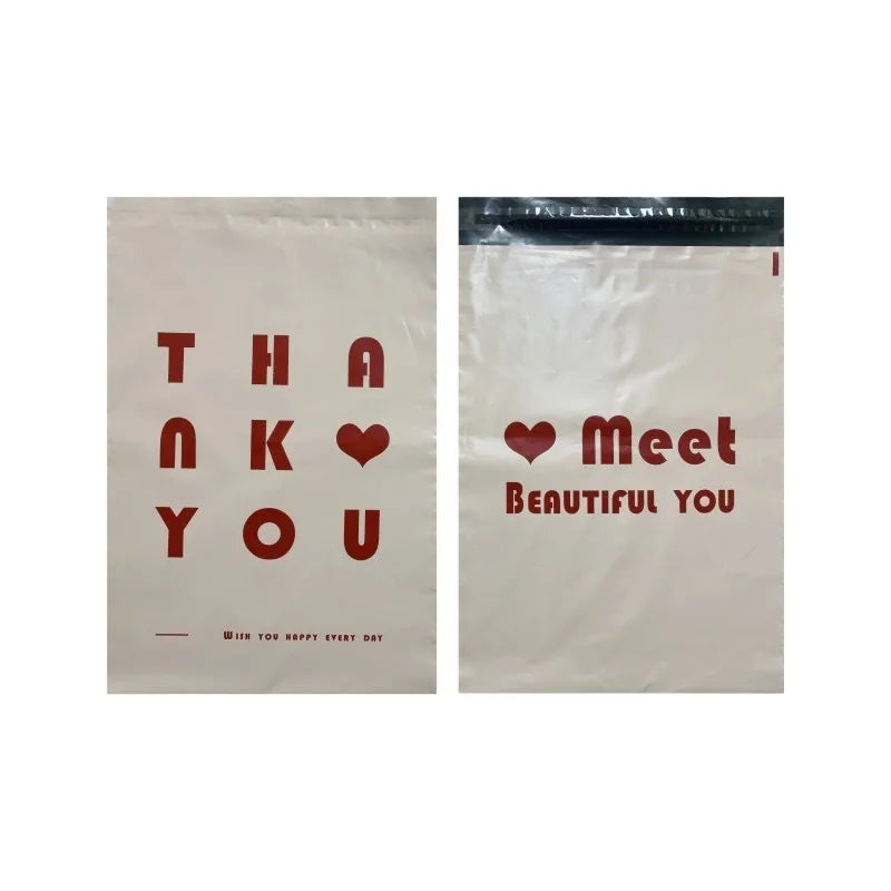20pcs Red English Printing Express Shipping Gift Bag for Store Waterproof Clothing Parcel Packaging Bags Envelope Courier Pouch