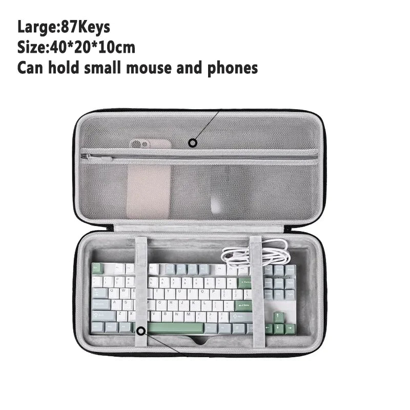 EVA Hard Case Protable Anti-fall Mechanical Keyboard Case Storage Bag Thickened Keyboard Protection Box for 87/68 Keys