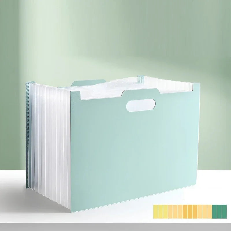 13 Grid Vertical Portable Expandable Accordion Bag Multi-Layer Paper Storage Bag Student Special Office Folder for File Stora