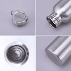 500/750/1000ml Stainless Steel Water Bottle Single Wall Large Capacity Big Mouth Vacuum Flasks with Lid Cycling Drinkware Sports
