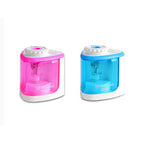 Tenwin Electric/Manual 2 in 1 Pencil Portable Sharpener Safe Student Helical Steel Blade Kids Adults Auto Pencil Sharpener 8005