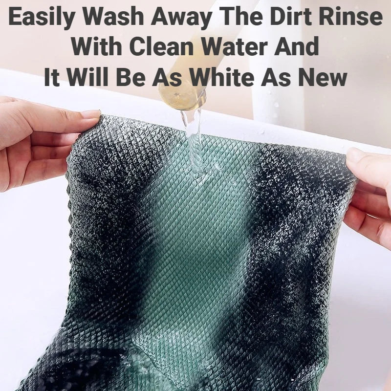 Fish Scale Microfiber Cleaning Cloth Lint Free No Trace Reusable Polishing Rag For Window Car Kitchen Mirror Glass