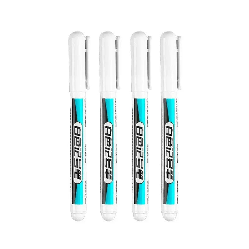 0.7/1.0/1.5/3.0mm White Marker Pens Oily Waterproof Permanent Paint Markers For Wood Plastic Leather Glass Stone Metal Supplies