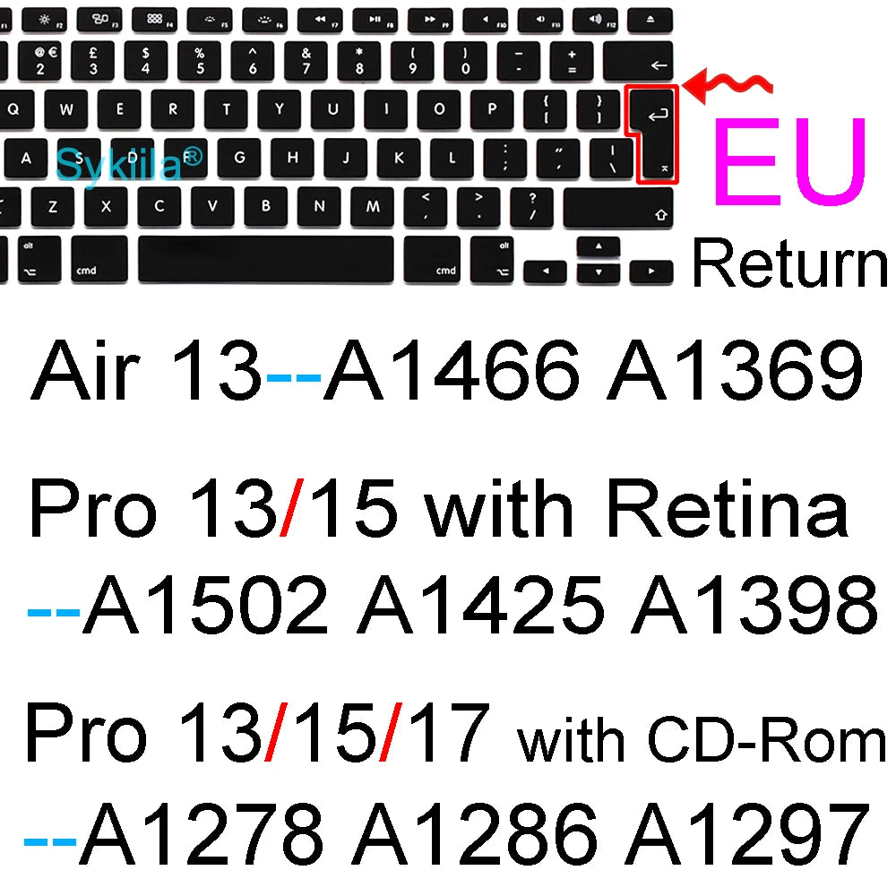 Keyboard Cover for Macbook Air 13 M5 M4 15 M3 11 Pro 13 14 M2 M1 Max Pro 16 15 12 Neo Silicone Protector Case Skin A3426 A3428
