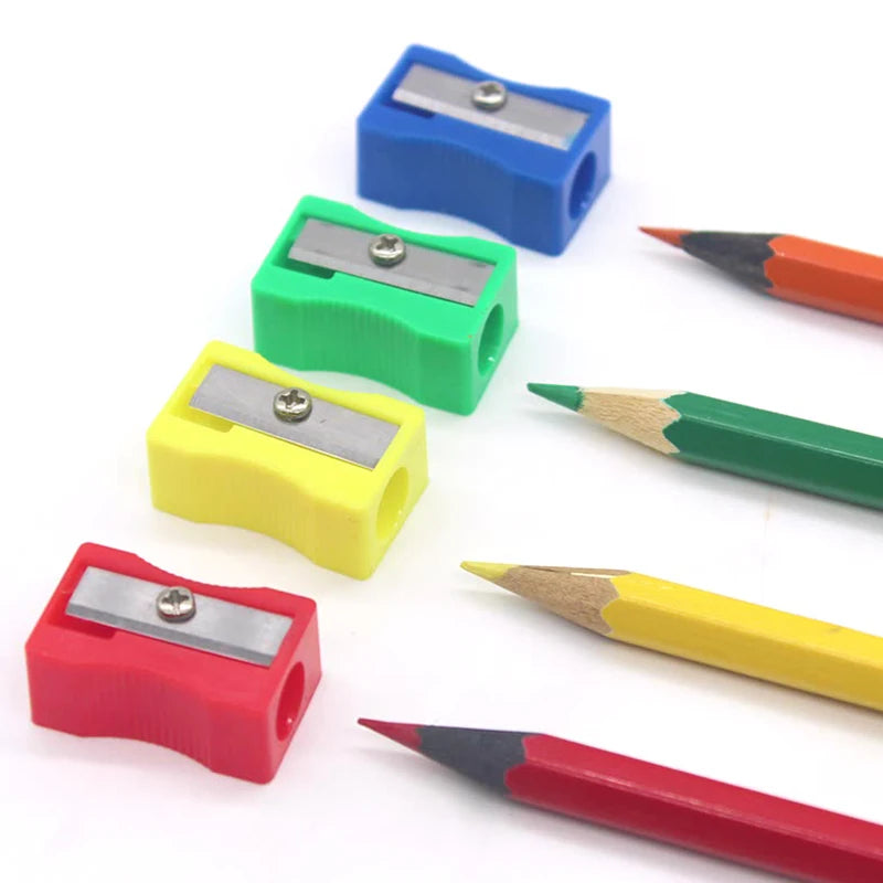 5/10/20PCS Pencil Sharpener Random Mixed Color Plastic Single Hole Manual Pencil Sharpeners Useful Stationery Student Favors ZYF