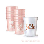 Multi set Bachelorette Party Team Bride Plastic Drinking Cups Bridal Shower Gift Bride to be Hen Party Supplies Wedding Decor
