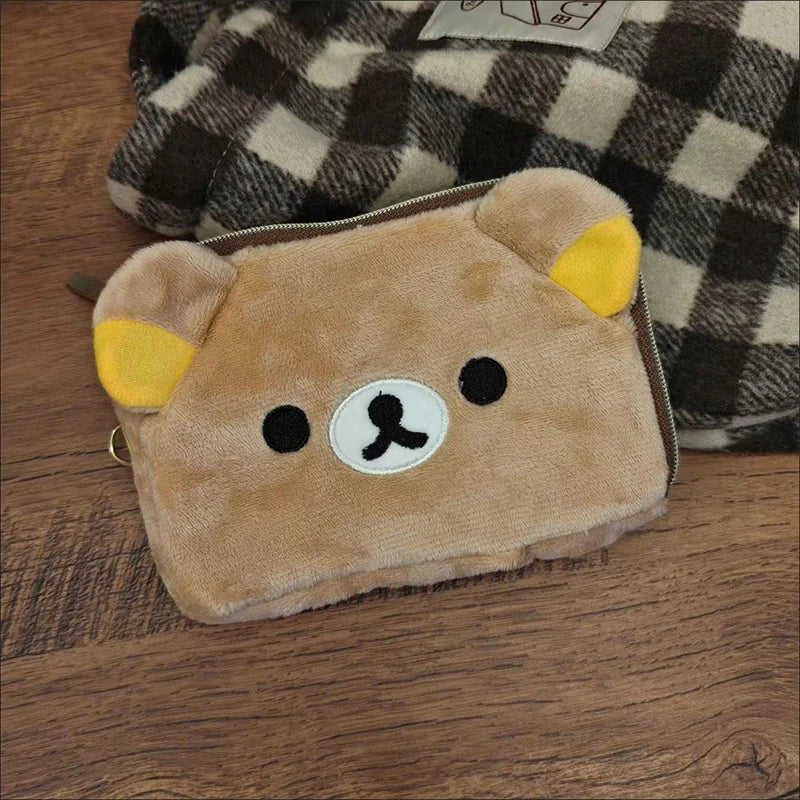 2025 New Kawaii Rilakkuma Peripheral Transparent Wallet Anime Themed Card Case And Key Case Storage Organizer Girl Birthday Gift