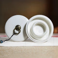 Medium Size Ceramic Ink Stone with Lid, Double Ring Moisturizing Anti-dry Ink Pot for Calligraphy Lovers Learning