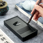 Multi-functional Inkstone Holding and Grinding Ink Anti-drop Portable Easy Clean Both Sides Usable Stationery for Students