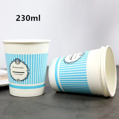 100pcs/pack 6/7oz Disposable Paper Cup Office Coffe Cup Water Drinking Cup Hot Drinking Party Supplies
