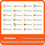Custom Hebrew Waterproof Self-adhesive Baby Name Sticker Personalized Kids School Label Kindergarten Stationery Tag