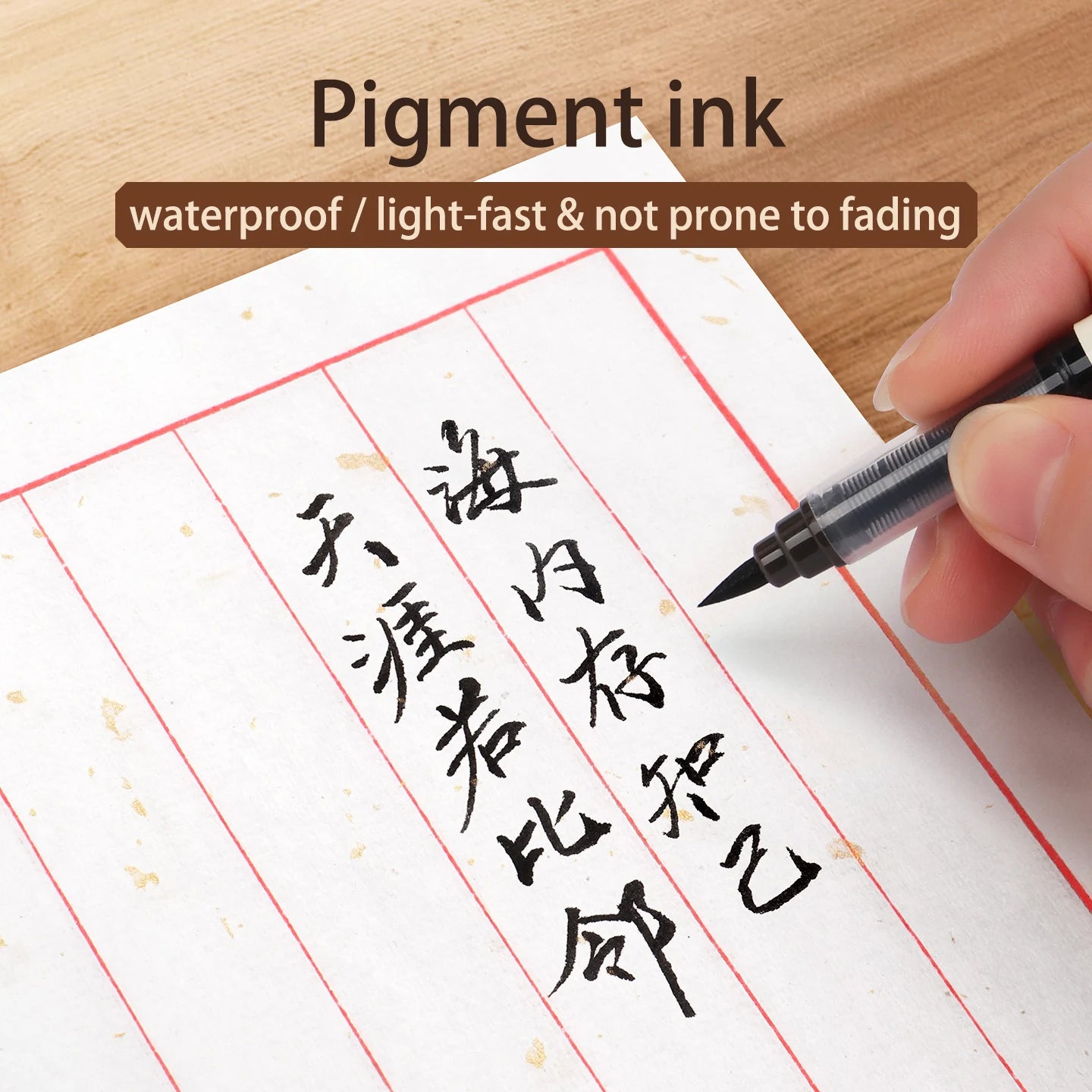 BAOKE S010 Liquid Calligraphy Pen Set 4 Tips Waterproof Pigment Ink Calligraphy Brush Pen