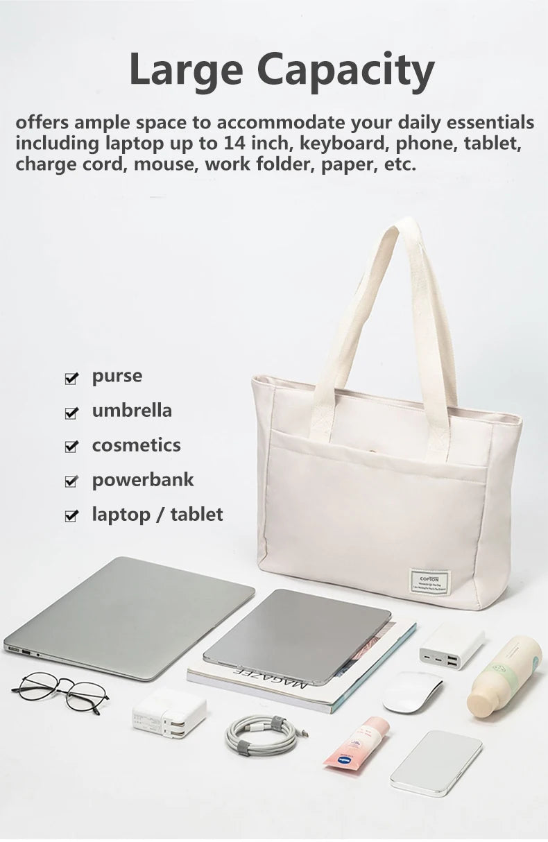 Shockproof Canvas Women Laptop Tote Bag 14 inch for Macbook Air Pro Huawei Dell ASUS Acer XiaoMi HP Notebook Handbags Briefcase