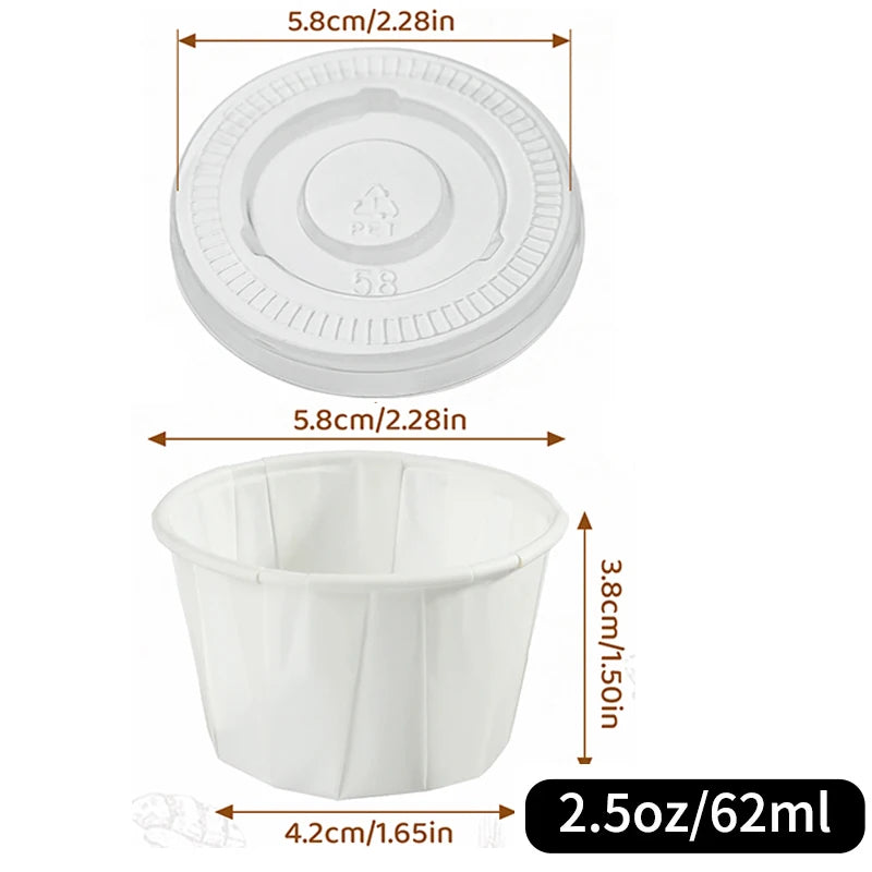 100pcs Disposable Paper Medicine Cups 0.75/1/2.5oz Mini Paper Cup for Medication Pills Distribution Food Tasting Cups Sauce Cups