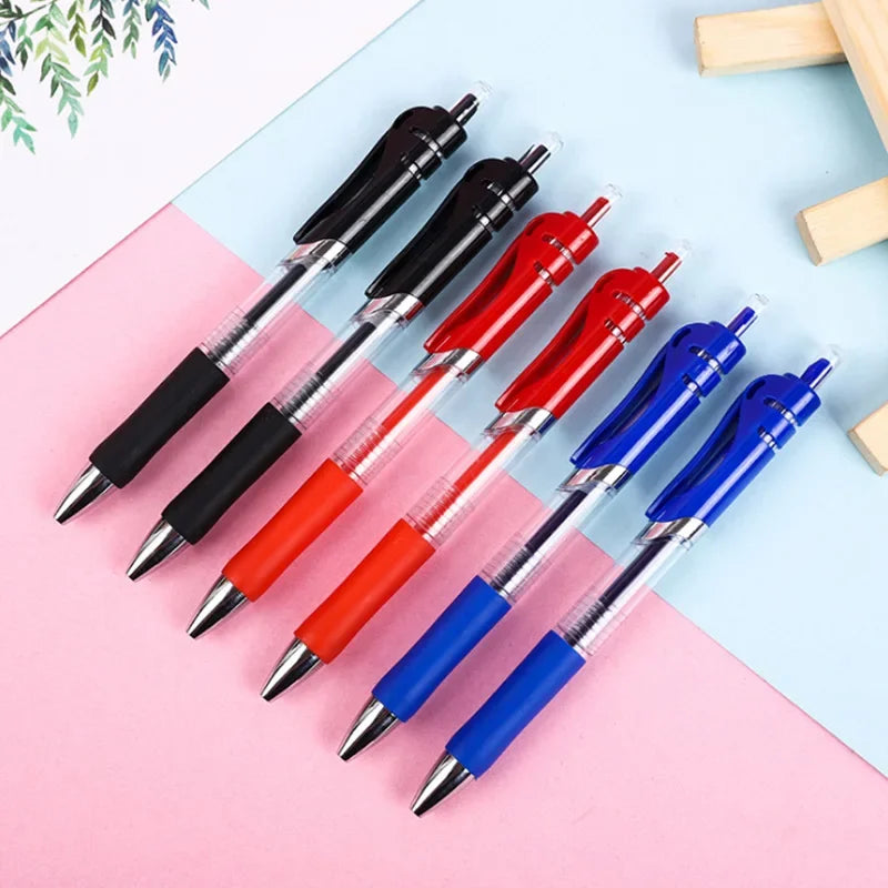 Press Gel Pen Signature pens Blue Black Red Refill Pen Bullet tip Gel Pen School office supplies art stationery