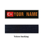 Turkish Flag Turkey 10X2.5cm Embroidery Custom Name Text Patch Stripes Badge Iron On Or  Patches