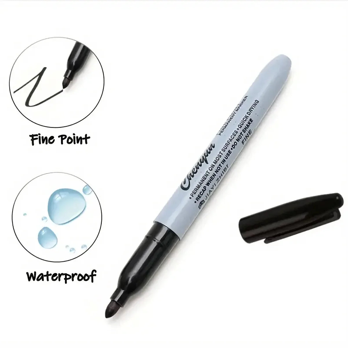 60pcs Fine Point Permanent Markers Pens, Perfect for Classroom, Office, Durable and Long-Lasting. No Suitable for Whiteboard