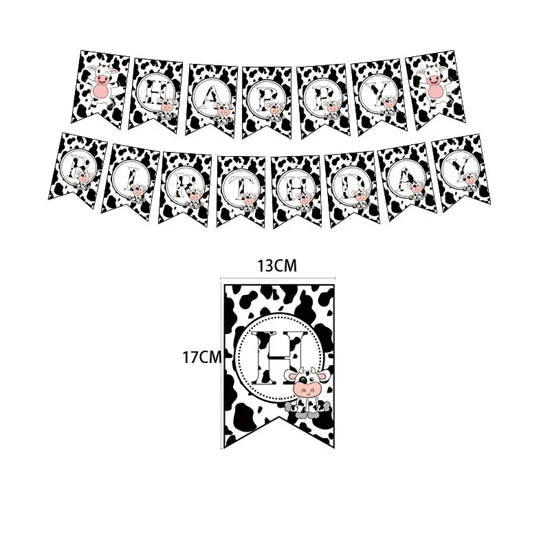 Cow Party Themed Disposable Tableware Set Paper Plates and Cow Napkins for Kids Cow Themed Birthday Party Decorations