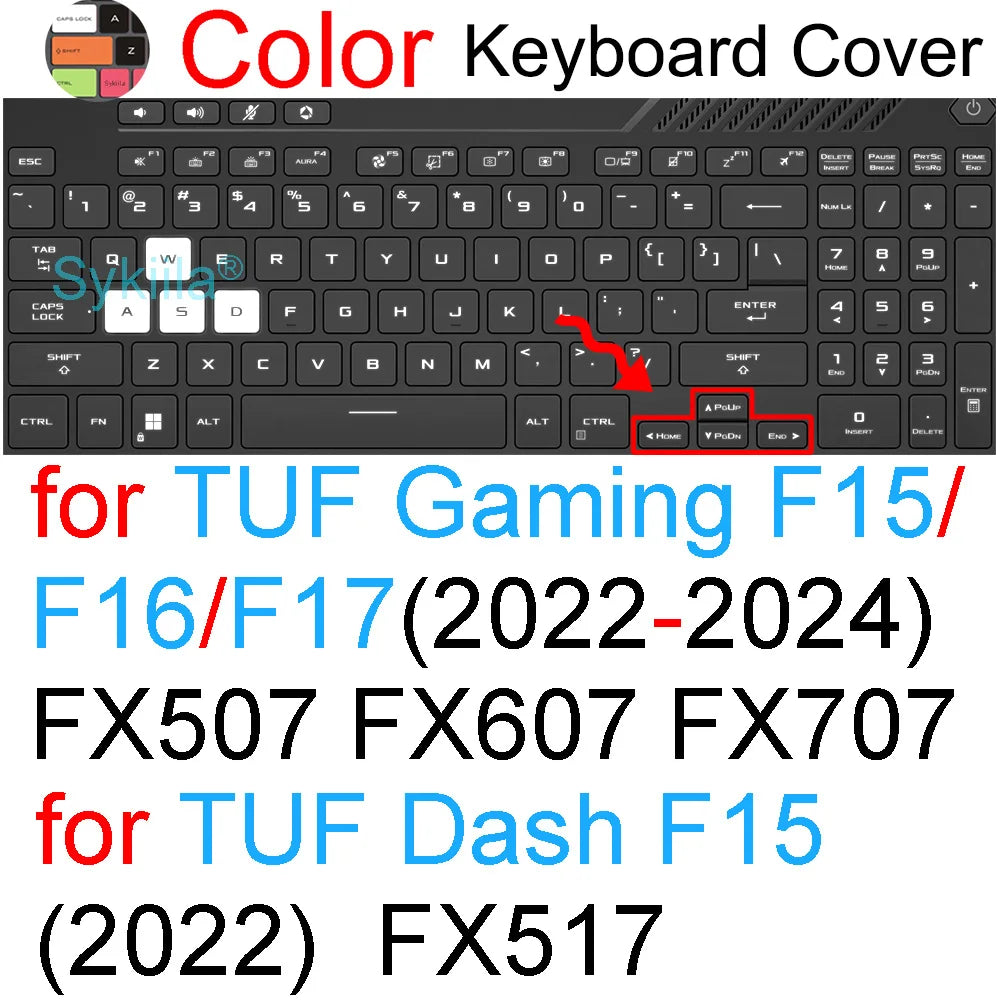 Keyboard Cover for ASUS TUF Gaming A15 A16 A17 A18 F15 F16 F17 FX507 FX607 FA608 FA808 FX608 Silicone Protector Skin Case 15 16