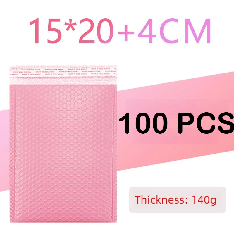100/1 PCS Pink Poly Bubble Mailers Padded Envelopes Self Seal Padded Envelopes Gift Bags Packaging Envelope School Supplies
