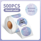 Phomemo Thermal Label Paper Round Sticker Waterproof White Pure Color Paper Shipping Label for PM241/PM246S/D520 Label Printer