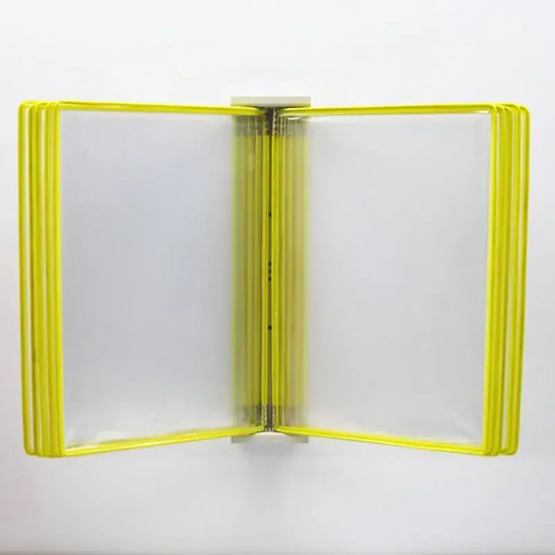 10 Page Flipping Folder A4 Wall Mounted Standard Operation Manual Data Display Rack PVC+metal Frame Material