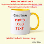 Personalized Photo Mug, Customize Family, Kids, Lovers, Logo, Text, Dog, Cat, Photos Mugs, Tea Milk Cup, Mother's Day Gift