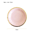 10cm Mini Plate Party Paper Plates Disposable Tableware Birthday Party wedding Decor kids Party Supplies Pink Small Plates 8pcs