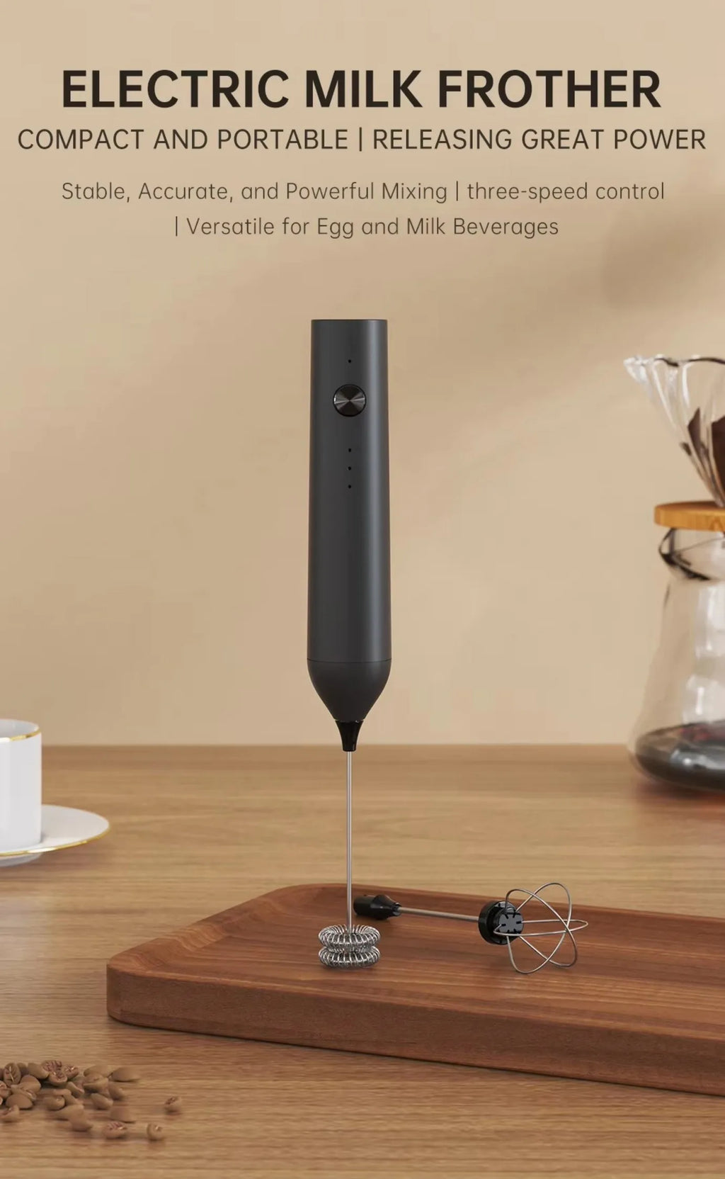 Wireless Electric Mini Milk Frother Coffee Whisk Portable Egg Beater Blender Kitchen Cooking Stirrer Cappuccino Coffee Maker