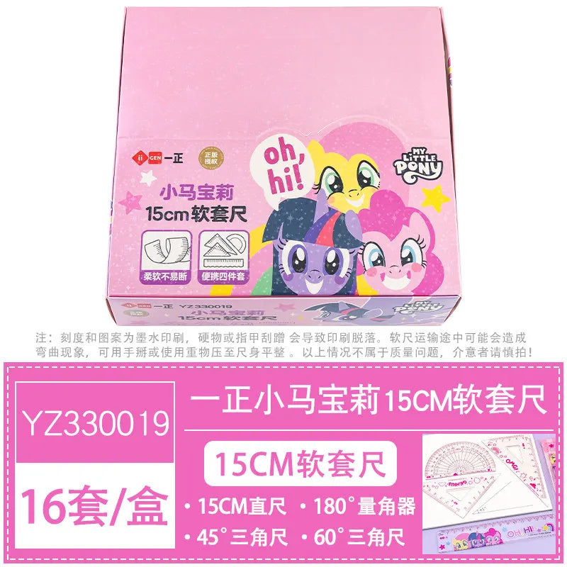 Iigen Ruler Set My Little Pony Flexible Transparent 15cm Triangular Ruler Protractor For School Office Stationery