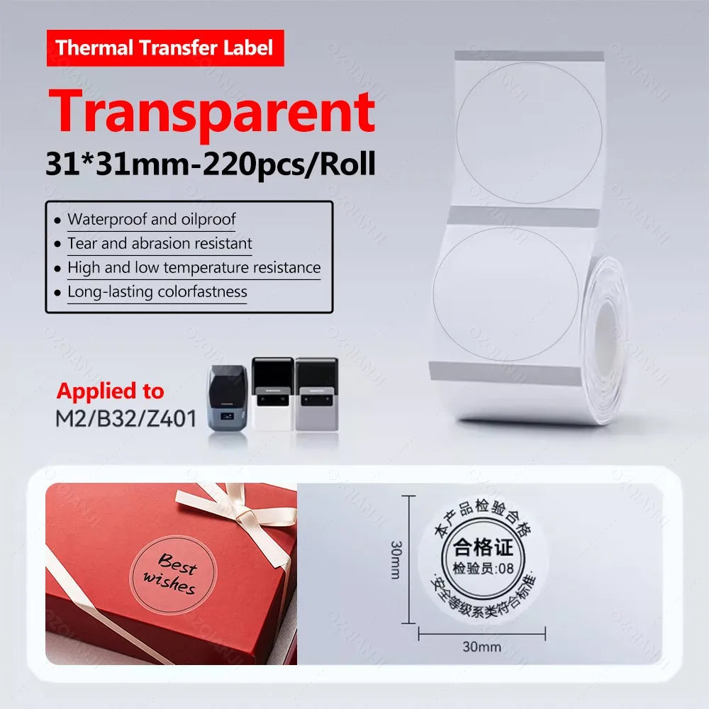 Niimbot M2 Label Printer Color Thermal Transfer Labels Sticker Paper Adhesive Network Organizer Jewelry Tag Label & Color Ribbon